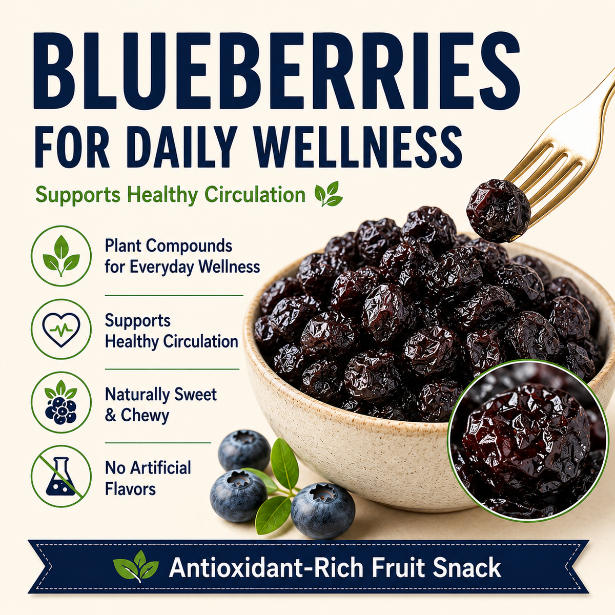 PremiumDried Blueberries-Naturally SweetChewyFruitSnackforEyeWellness& HealthyCirculation-ZP
