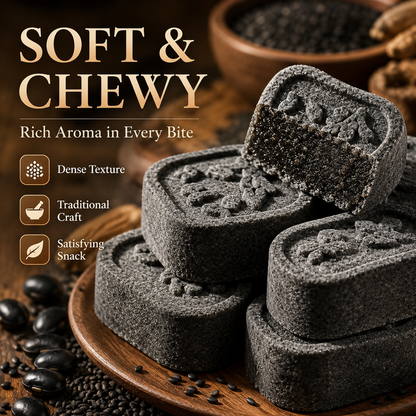 Five Black Eight Treasure Cake – Soft & Chewy Traditional Black Superfood Snack for Hair Wellness, Daily Vitality & Nourishing Energy-ZP