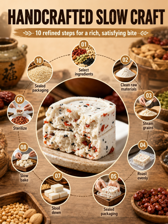 💖Handmade Red Date Poria Bazhen Cake🎁, Natural Whole-Grain Healthy Guilt-Free Treat-ZP